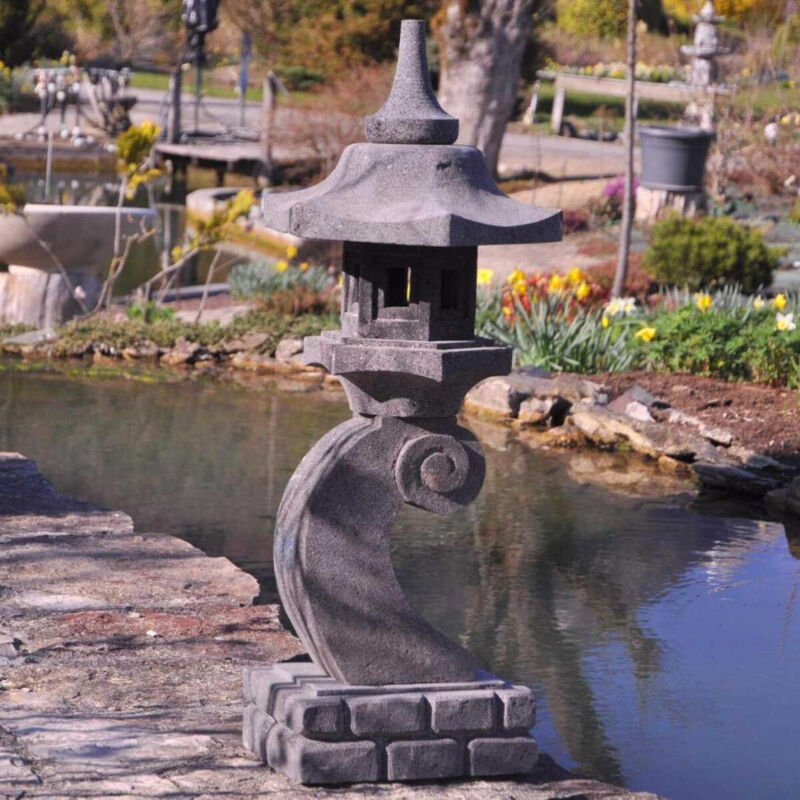 

Linterna japonesa de piedra de lava 90 cm lámpara jardín terraza