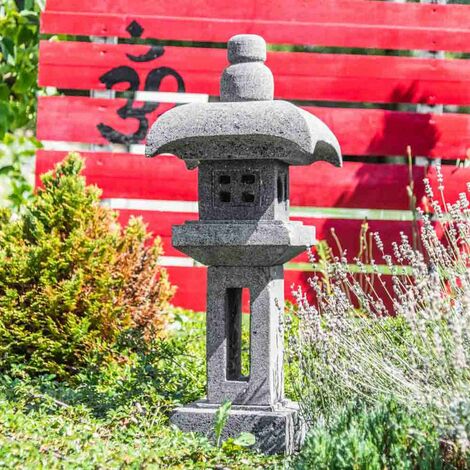 Linterna japonesa pagoda de piedra de lava 70 cm - Gris