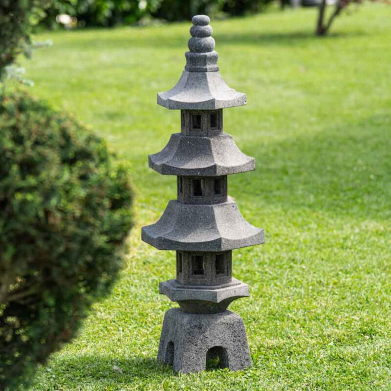 

Linterna japonesa pagoda de piedra de lava jardín zen 100 cm