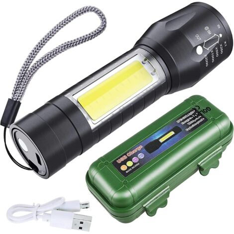Linterna LED Alta Potencia Para Ciclismo, Camping y Montañismo - 500 Lúmenes, 3 Modos, USB Recargable, Portátil - Alto Rendimiento Para Reparación del Coche