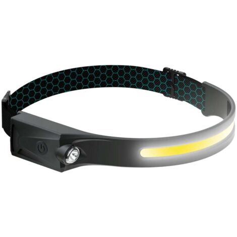 Linterna LED COB frontal ajustable 3xAAA (5W 300lm) IP65 y 50m de alcance color negro