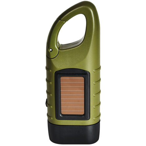 Linterna LED con dinamo solar para campamento