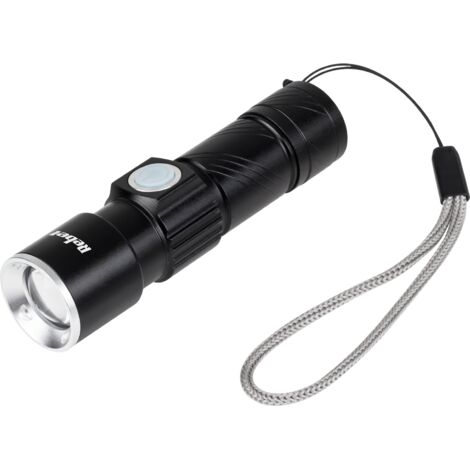Linterna LED de 3W, alcance de 80 m, batería de 350mAh, 120lm, aluminio, Rebel