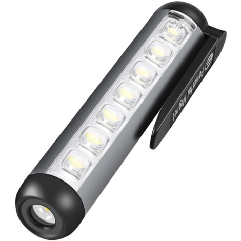 Linterna LED de 4 modos, luz de trabajo con luz COB, linterna LED recargable por USB para acampar, hacer senderismo, caminar y emergencias potentes.
