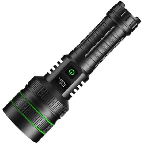 Linterna LED de alta potencia, alcance extralargo, carga USB tipo C, luz potente, linterna táctica, linterna portátil para exteriores.