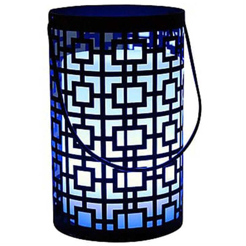 

Linterna LED de metal con moucharaby oriental inalámbrica, blanca/multicolor, regulable JOY C20 H23cm con control remoto y base de inducción.