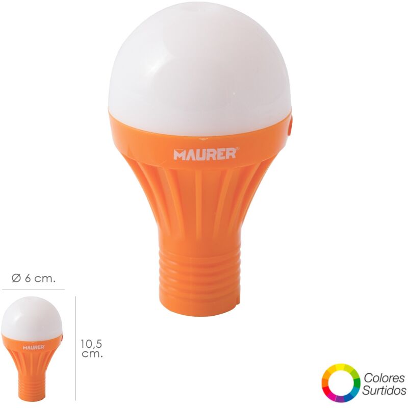 

Linterna led forma de bombilla 1 w.con iman en la base