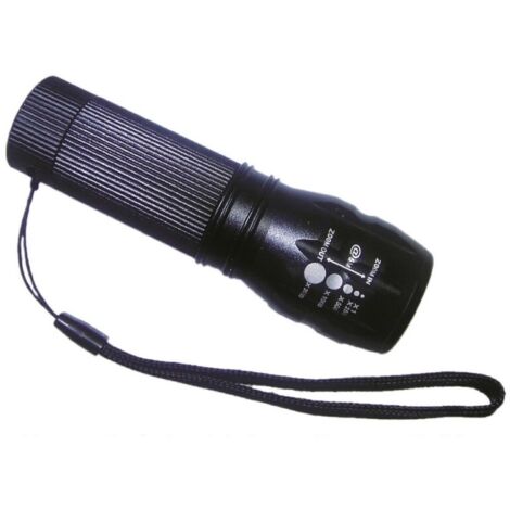 Linterna LED profesional de largo alcance con zoom 3W, 3 modos y 100 m