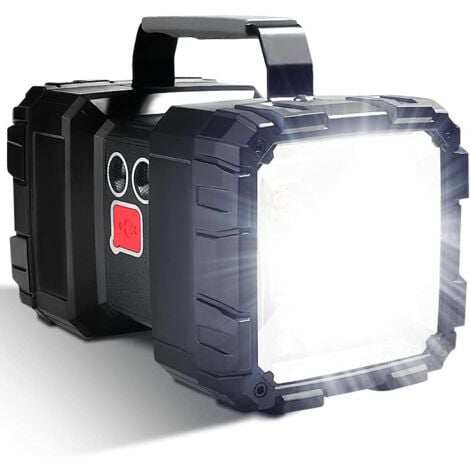 Linterna LED recargable - 10000 mAh 1200 lm - Resistente al agua - 7 modos - Batería externa USB - Camping y senderismo
