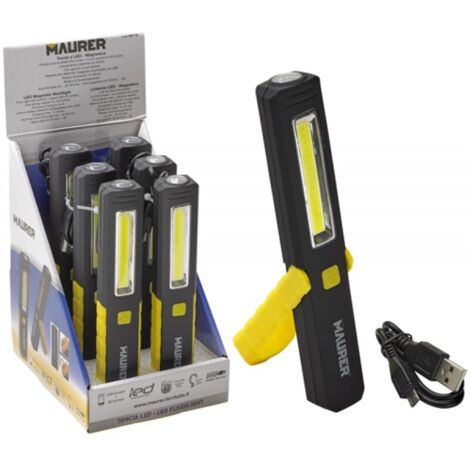 Linterna Led Recargable Con Gancho E Iman / 200-60 Lumenes
