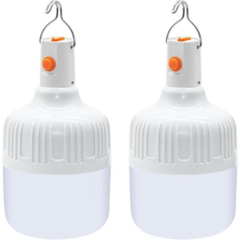 Linterna LED recargable para camping – Paquete de 2, 500 lm, 3 modos de iluminación, resistente al agua y portátil para aventuras al aire libre