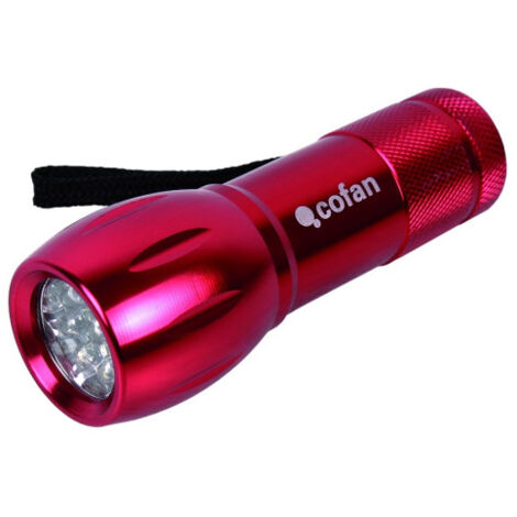 Linterna mini de aluminio 9 LED COLORES 2.7 x 10cm