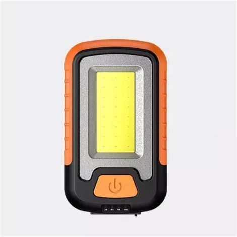 Linterna portátil recargable para el trabajo y el camping, diseño magnético con función de alimentación portátil (dimensiones: 110 x 65 x 34 mm).