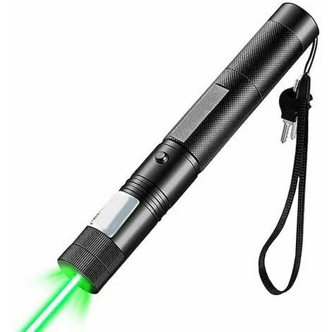SOLEIL Linterna Recargable con Zoom y Puntero Láser para Camping, Astronomía, Senderismo (Negro)