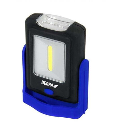 LINTERNA RECTANGULAR COB LED DE 1 W + 3 LED CON BASE Y BATERÍA - DEDL1005