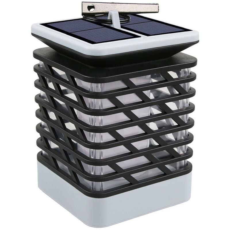 

Linterna solar con efecto de llama para ser colocada en una mesa o para colgarla con un clip LED blanco cálido BRAISY H18cm
