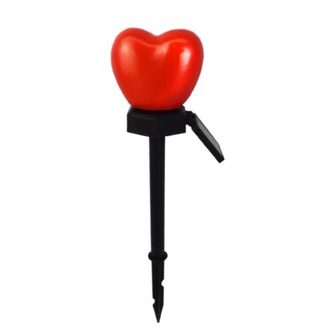 Linterna solar de jardín impermeable "Corazón Rojo" con control automático.