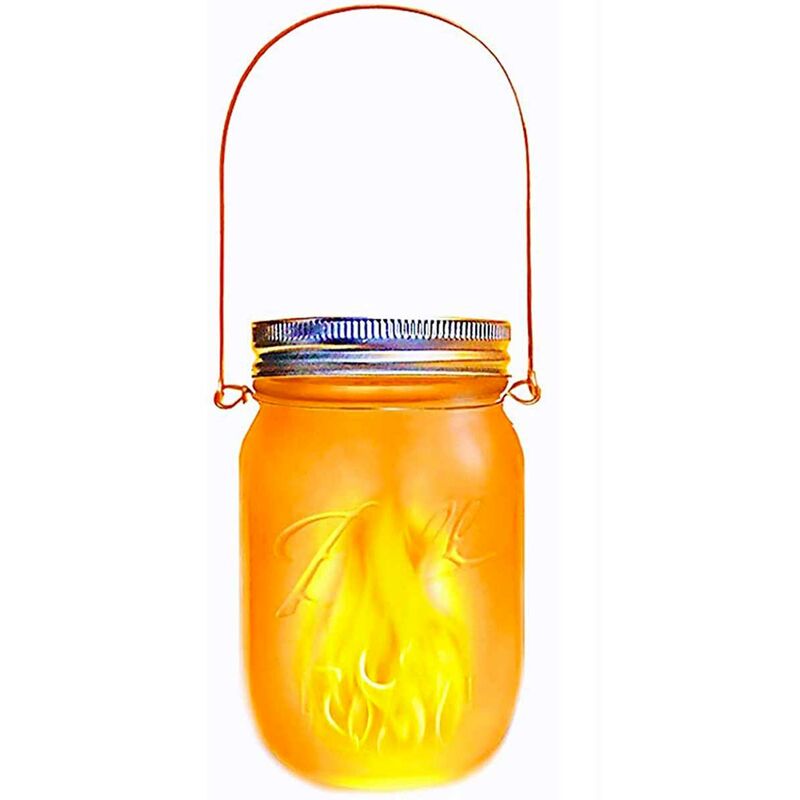 

Linterna solar decorativa de vidrio blanco cálido LED JAMY FLAME H14cm