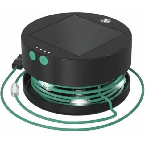 Linterna solar recargable e impermeable para exteriores – 100 lm, 20 LED de luz blanca cálida, cable de 5,5 m, carga solar y USB.