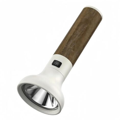 Linterna súper brillante con mango de veta de madera, linterna LED recargable de 1000 lúmenes con 3 modos para acampar al aire libre, hacer senderismo y emergencias