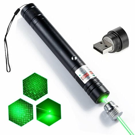 AUTRES Linterna táctica de puntero láser verde con carga USB adecuada para trabajo nocturno al aire libre Camping senderismo caza