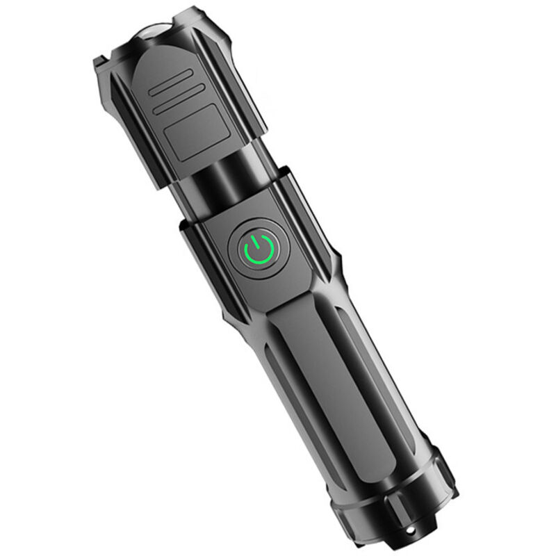 Linterna telescópica potente con zoom, nuevo estilo, pequeño proyector portátil con carga USB, lámpara de iluminación exterior de largo alcance (1