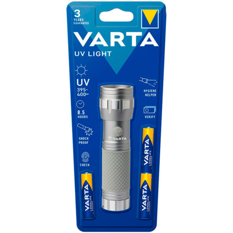 LINTERNA UV LIGHT ULTRAVIOLETA VARTA 8,5h 3AAA