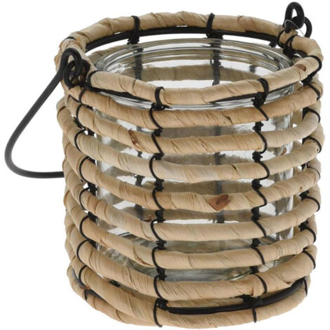 LINTERNA VELA VIDRIO FIBRA PEQUEÑA 13,5x15 CM PROGARDEN
