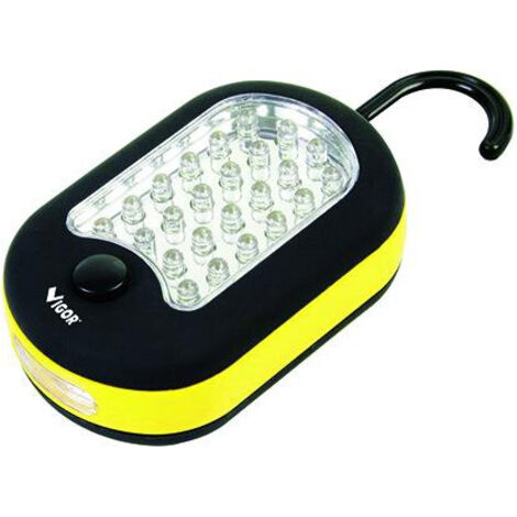 Linterna Vigor LED magnética, ovalada con gancho, 27 LED