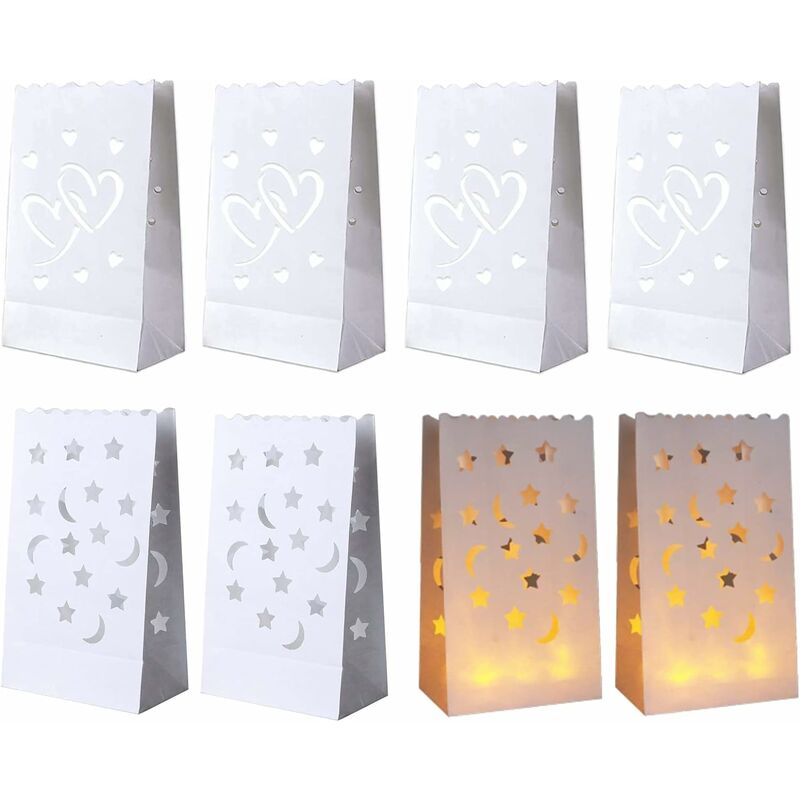Linternas de bolsas de velas blancas Decoración romántica Bolsas de velas Bolsas de velas creativas Bolsas de linternas de papel ligeras para