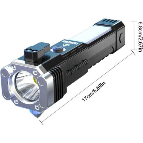 linternas magnéticas multifunción de alta potencia para coche, con linterna, martillo de seguridad, linterna impermeable, rompeventanas y herramienta para coche.
