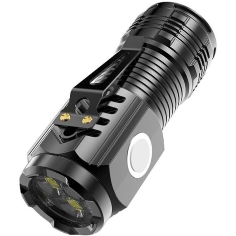 Linternas recargables, linternas de alta luminosidad, linternas impermeables para exteriores, linterna portátil con clip, linterna 2 en 1