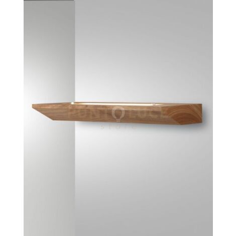 LINUS APPLIQUE QUERCIA L.40CM IN LEGNO E VETRO ATTACCO LED 3000K - 14W - 1380 lm DIMMERABILE