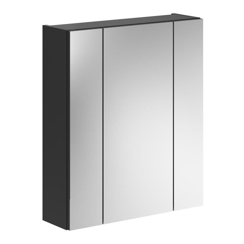 Linus armoir de salle de bain avec miroir 3 portes noir.