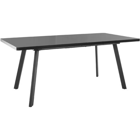 Linus-Table à manger 180x220 cm aspect bois noir