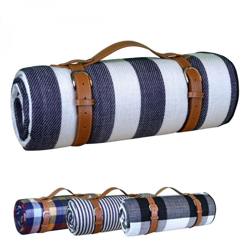 Linxor - Couverture, tapis, nappe de pique-nique imperméable - 200 x 200 cm - Marin