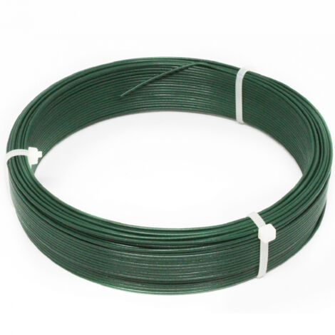 Linxor – Fil d'attache en acier galvanisé plastifié 50 m – Diamètre 1.3 mm Ø – Couleur verte – Résistant aux intempéries et à la corrosion