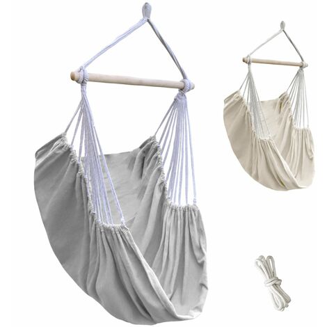 Linxor – Hamac suspendu en coton et polyester 300 GSM – Charge jusqu'à 200 kg – Dimensions 120x150 cm – Corde de 300 cm incluse
