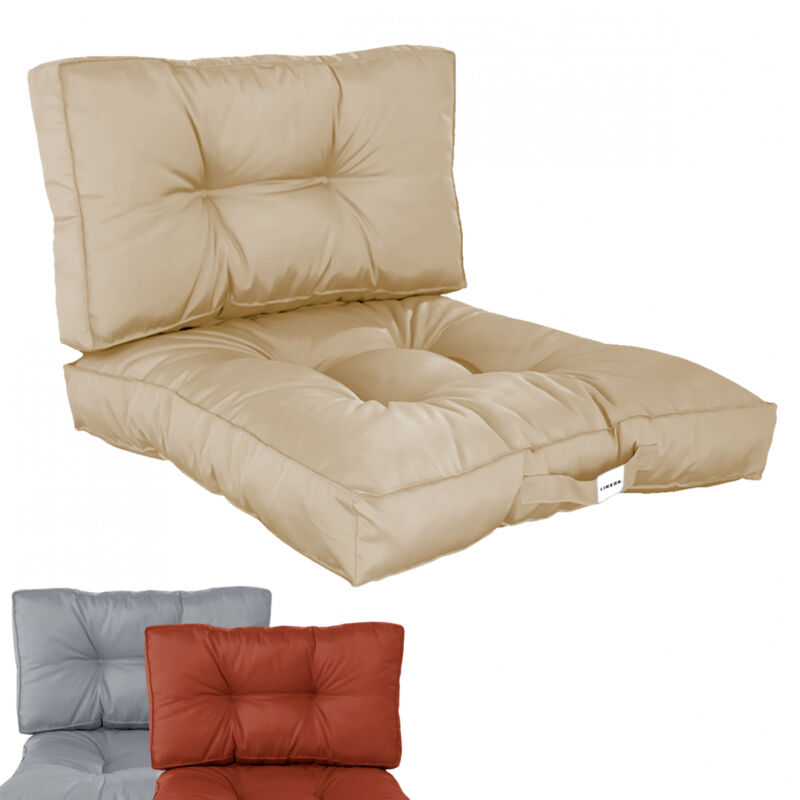 Linxor - Kit de coussins pour salon de jardin capitonnés - 60 x 60 cm - Beige