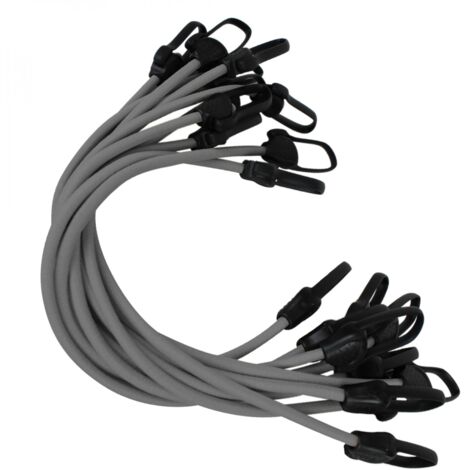 Linxor – Lot de 10 tendeurs sandows 60 cm – Embouts en plastique – Résistants aux U.V. – Pour bâches d’hivernage avec œillets