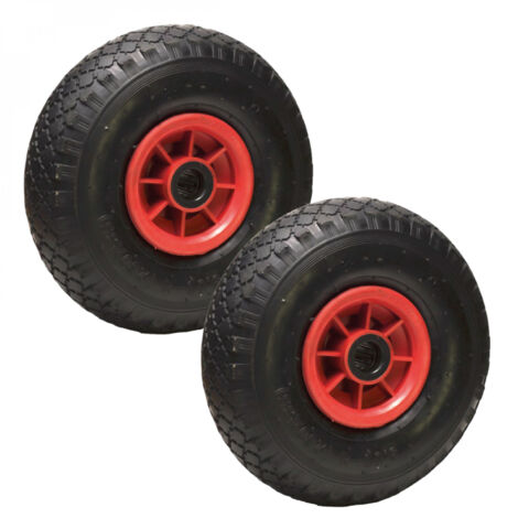 Linxor – Lot de 2 roues gonflables 26 cm – Largeur 8.5 cm – Axe 25 mm – Charge max 100 kg – Valve étanche pour regonflage facile