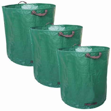 Linxor – Lot de 3 sacs à déchets 500L en polypropylène 150g/m² – Résistants aux UV et déchirures – Arceau pour maintien vertical - PP 150 G