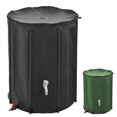Linxor – Récupérateur d'eau de pluie pliable 500 L – Matériaux ABS et tissu PVC – Résistant intempéries et U.V. – Pour surfaces stables