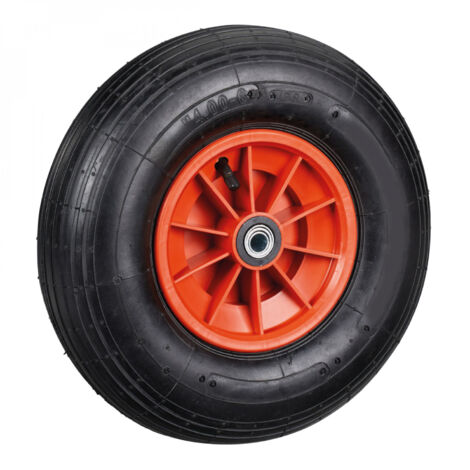 Linxor – Roue gonflable pour brouette 30 cm – Pneu à crampon – Jante plastique – Charge max 120 kg – Axe déporté 20 mm – Largeur 8.5 cm