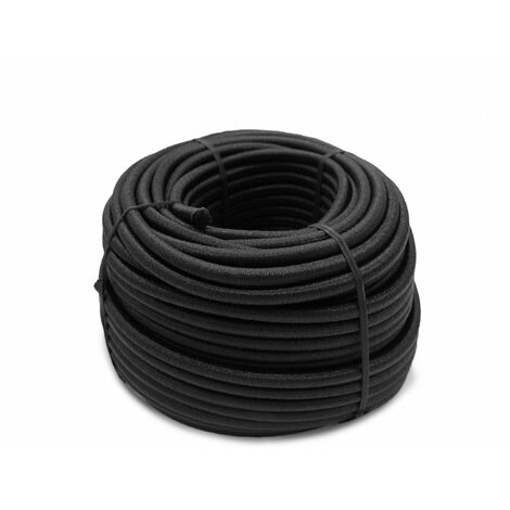Linxor – Tendeur élastique polyéthylène 50 mètres x 10 mm – Résistant aux UV – Pour bâches d’hivernage et pergola – Noir