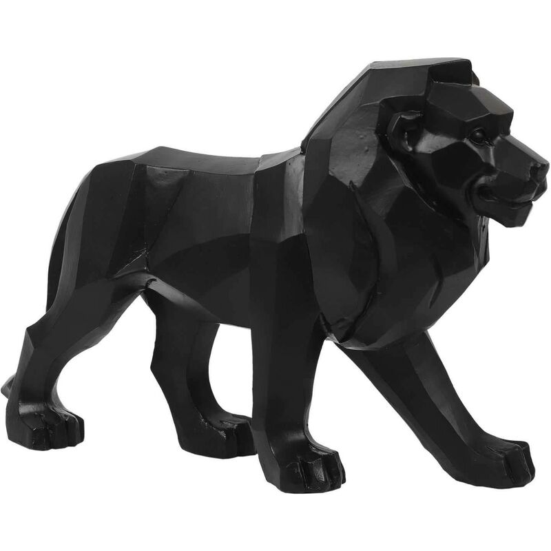 The Home Deco Factory - Lion origami en polyrésine 36 cm - Noir