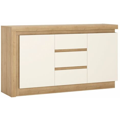 Lion White 2 Door 3 Drawer Sideboard (Including Led Lighting) - Brown