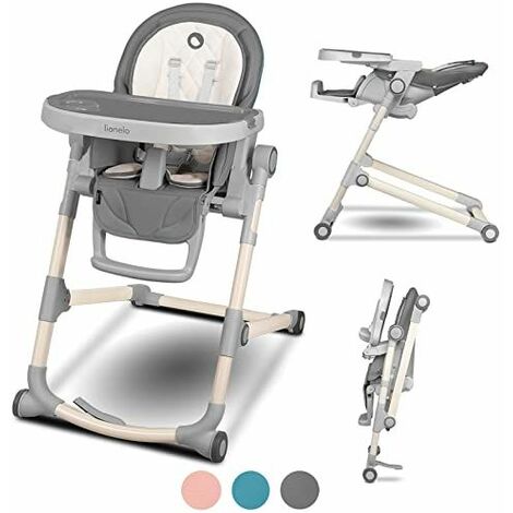 LIONELO Cora chaise haute, bebe chaise,bebe table, pliage facile à une taille compacte, double plateau, réglable