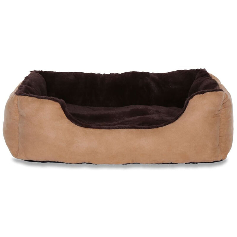 Dibea Lionto Hundebett, Hundekissen, Hundekörbchen Mit Wendekissen, Größe (m) 60x48 Cm Farbe Braun/beige
