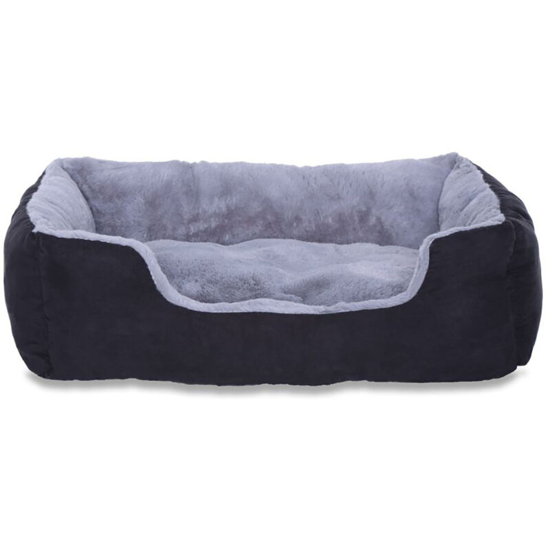 Zanvic Lionto Hundebett, Hundekissen, Hundekörbchen Mit Wendekissen, Größe (m) 60x48 Cm Farbe Grau/schwarz